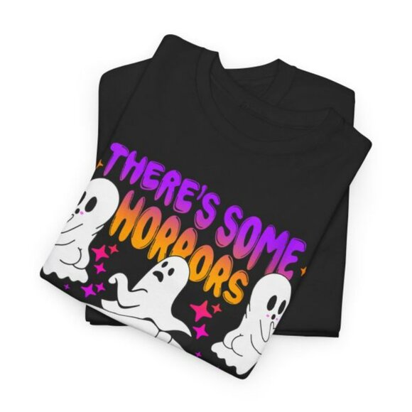 There’s Some Horrors In This House Spooky Ghost Halloween T-Shirt - Picture 3 of 6